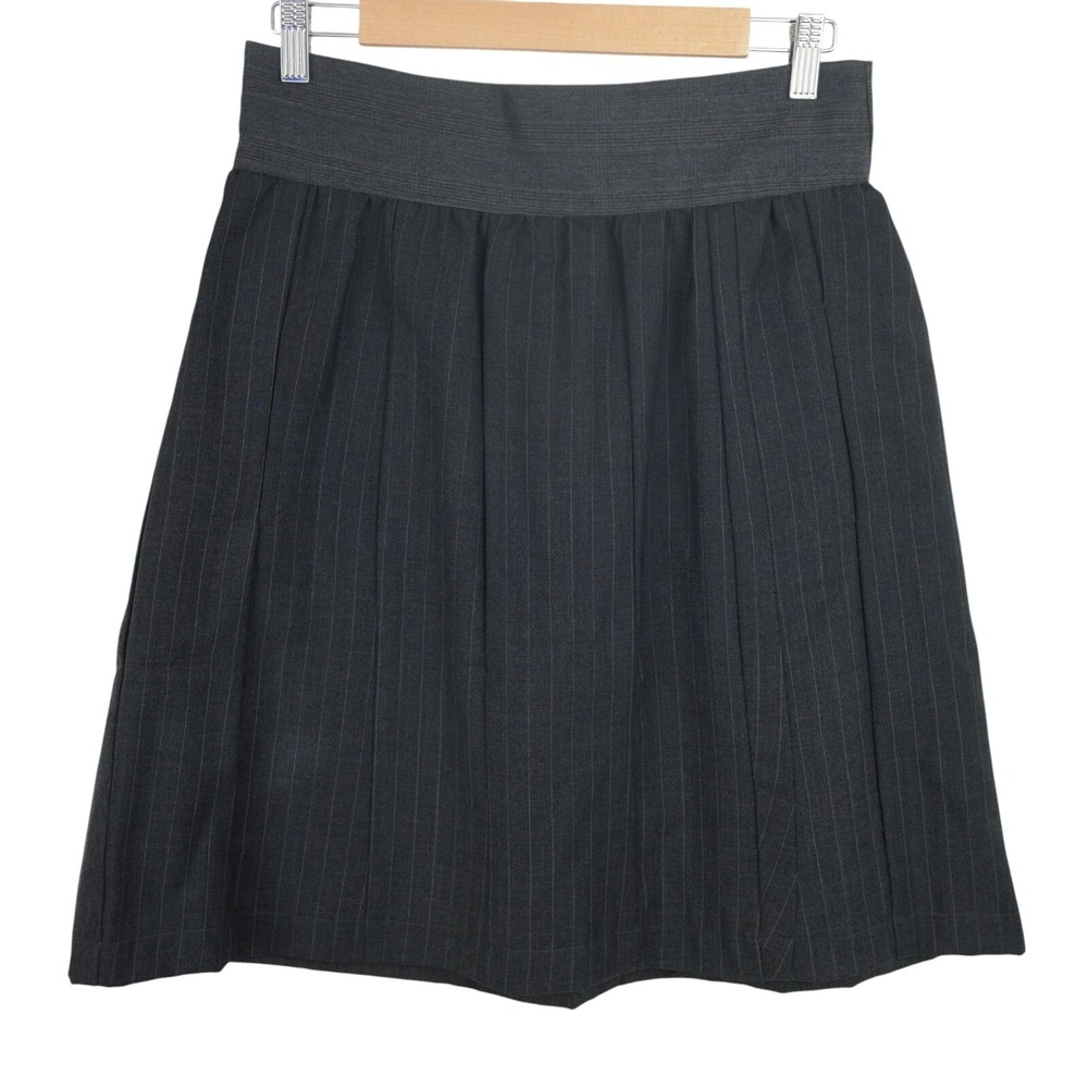 Anthropologie Handcut By Preloved Butterfield Wool Skirt Pinstripe Size L